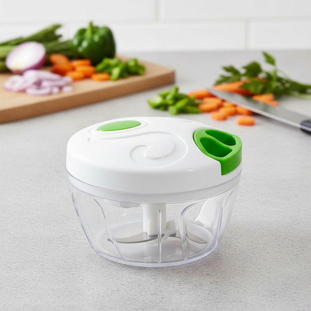 Mini Processador Alimentos Triturador Manual 3 Lâminas 500ml