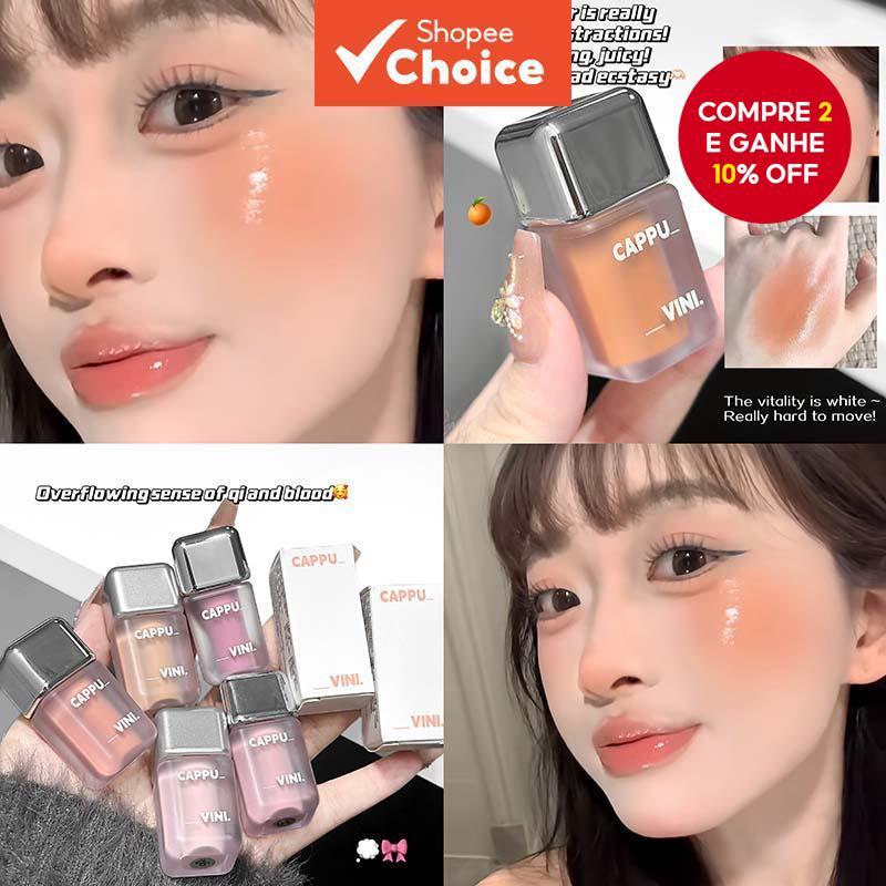  Cappuvini Blush Líquido em Cubo de Gelo 5ml Ultra-Leve, Construível, Natural, Longa Duração, Impermeável em Oferta na Shopee