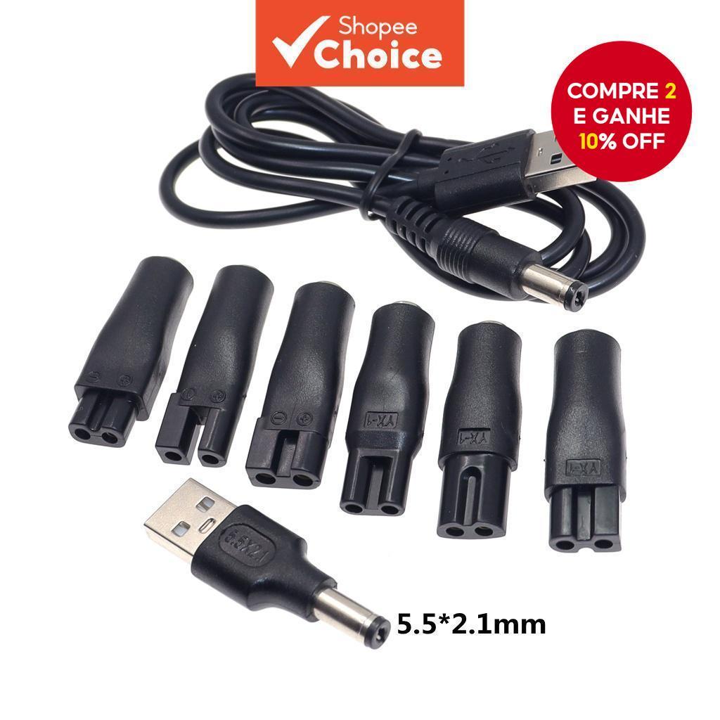Cabo Carregador USB Universal 5V 8 Unidades-Adaptador De Alimentação De Substituição Para Máquinas De Cortar Cabelo Elét
