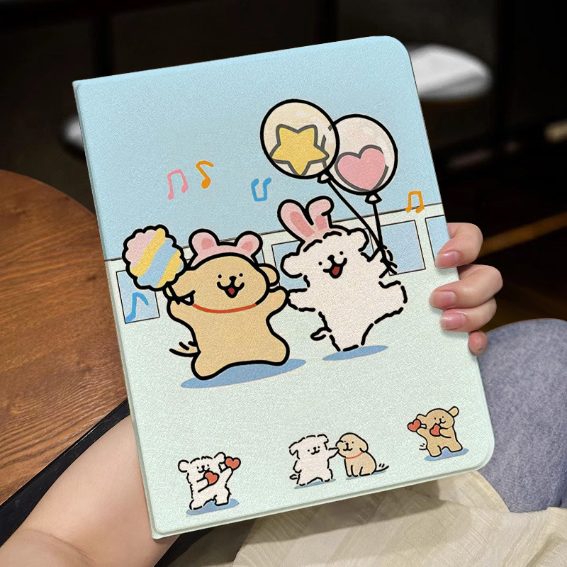 Capa Capinha Flip Cachorro de linhas para Tablet iPad Mini Air Pro 10.5 10.9 12.9 pol9 geracāo Case Slot para Cane