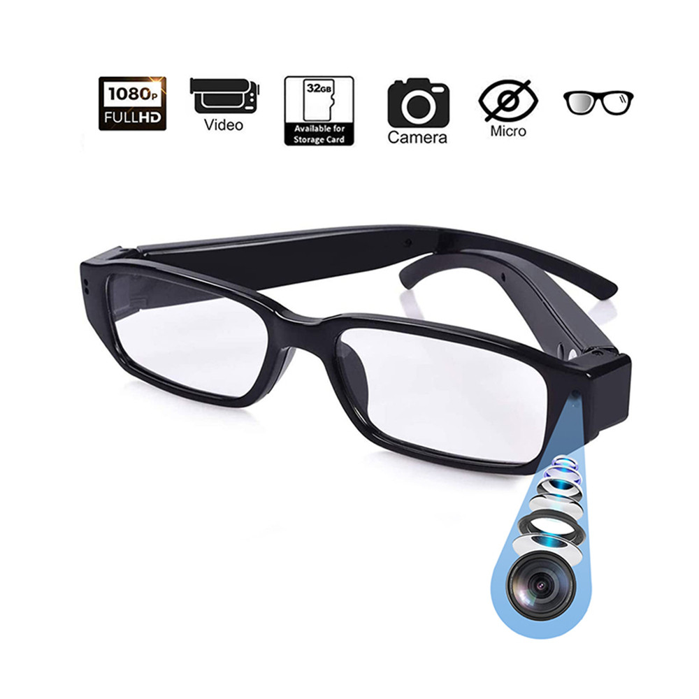 Portátil 1080P HD Mini Óculos Com Câmera Gravador De Vídeo Wearable Esportes Ao Ar Livre DV DVR Vigilância Filmadora
