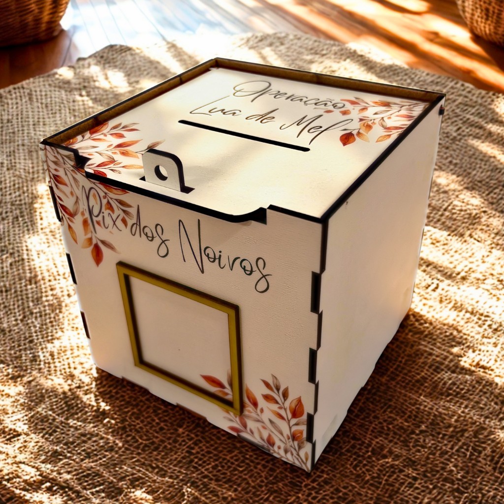 Caixa PIX Casamento Operação Lua de Mel – Estampa Flores Terracota