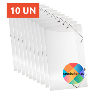 PASTA ABA ELÁSTICO TRANSPARENTE, GRANDE, A4/OFÍCIO,332X232MM, 10 UN em Oferta na Shopee