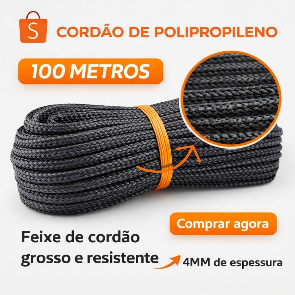 Fio Náutico Polipropileno 4mm – Ideal para Artesanato e Decoração em Oferta na Shopee