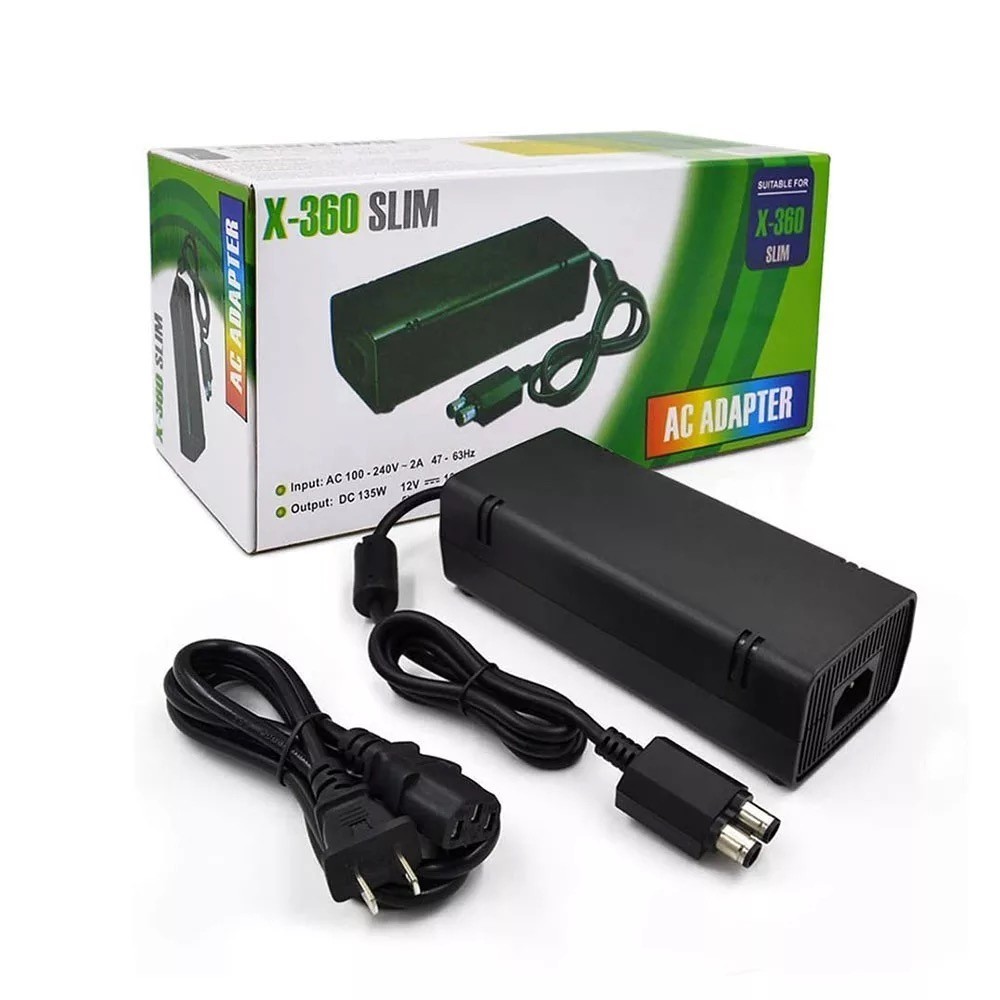 Fonte Para Xbox 360 Slim 2 Pinos Bivolt Cabo De Energia Biv em Oferta na Shopee