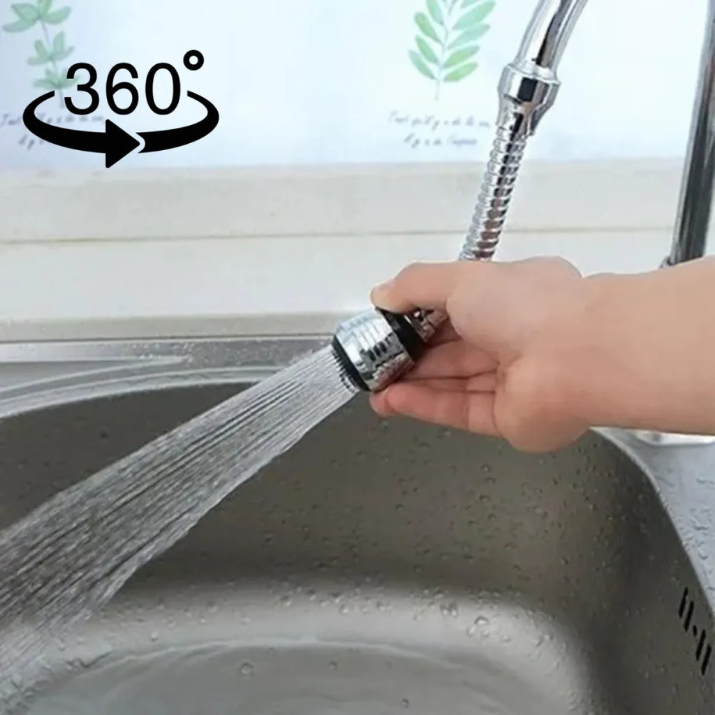 Bico Arejador Extensor Prolongador de Torneira Cromado Gira 360° Rosca Bica Flexível