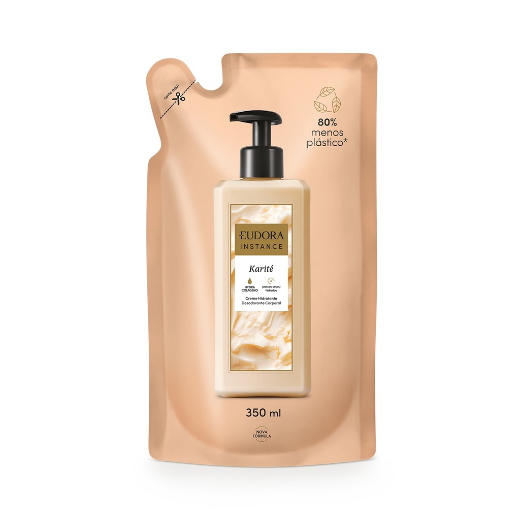 Eudora Instance Refil Creme Hidratante Desodorante Corporal Karité 350ml