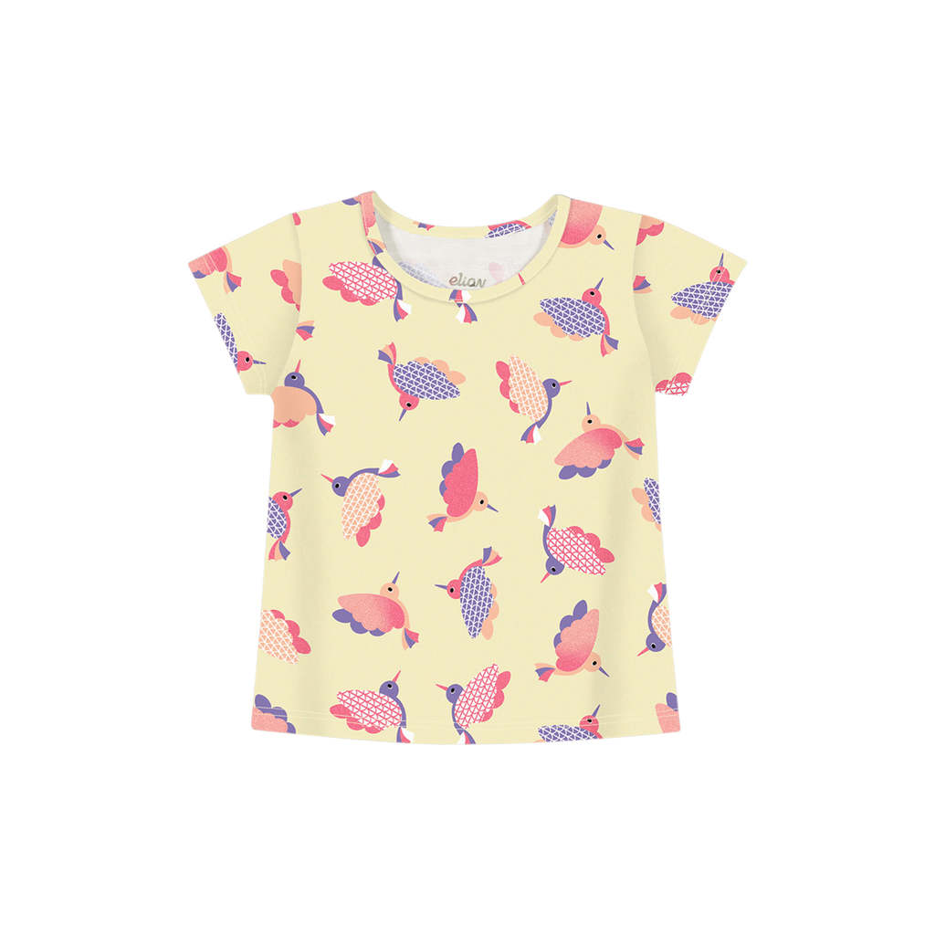 Blusa Infantil Menina Estampada Elian Amarelo em Oferta na Shopee