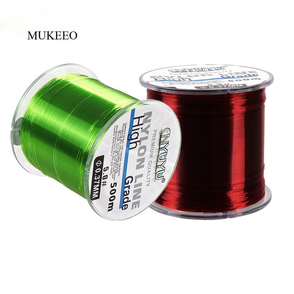 Linha De Pesca 100m/500m Nylon Cabo Transparente Fluorcarbono Forte Monofilamento