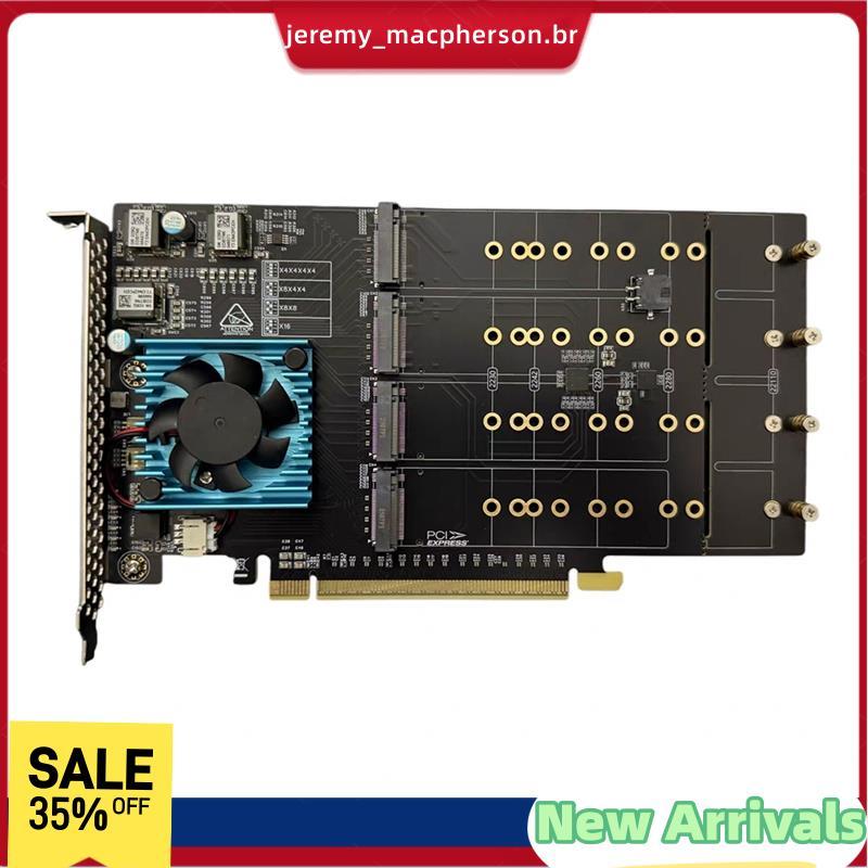 Placa De Expansão NVME De 8 Discos PLX8749 M . 2 Altura Total PCIe 3.0 X16 Interface 8 Controlador De Armazenamento De D