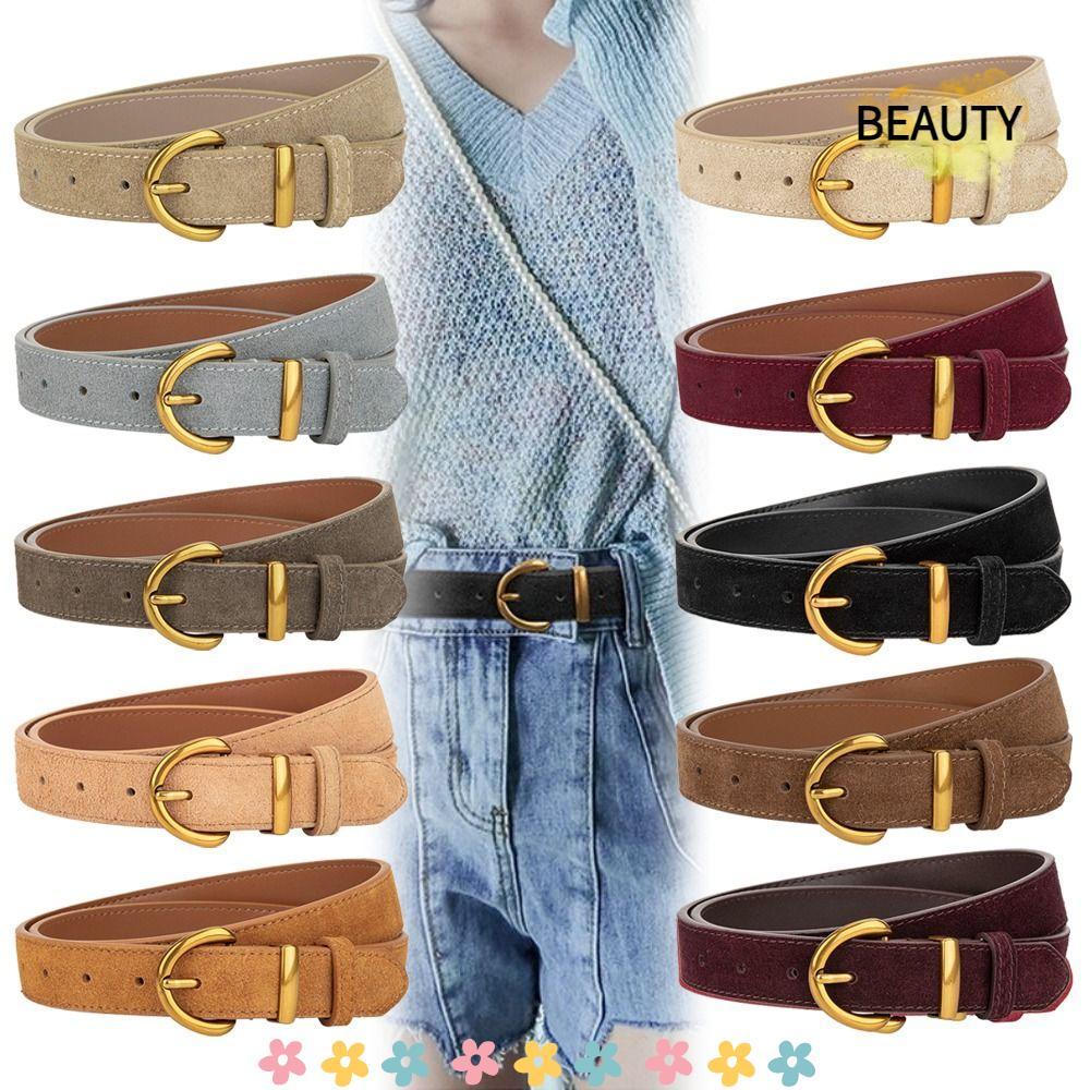 BEAUTYHOMEBR Cintura Com Fivela De Pino , Cinto De Couro De Camurça Versátil E Moderno , Alça De Casual Para Negócios