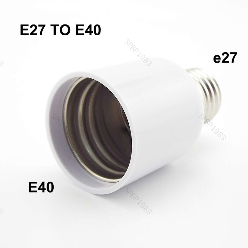 Branco E27 Macho Para E40 femlae Base Adaptador De Energia Titular Lâmpada LED Soquete CFL Luzes Halógenas Conversor BR1