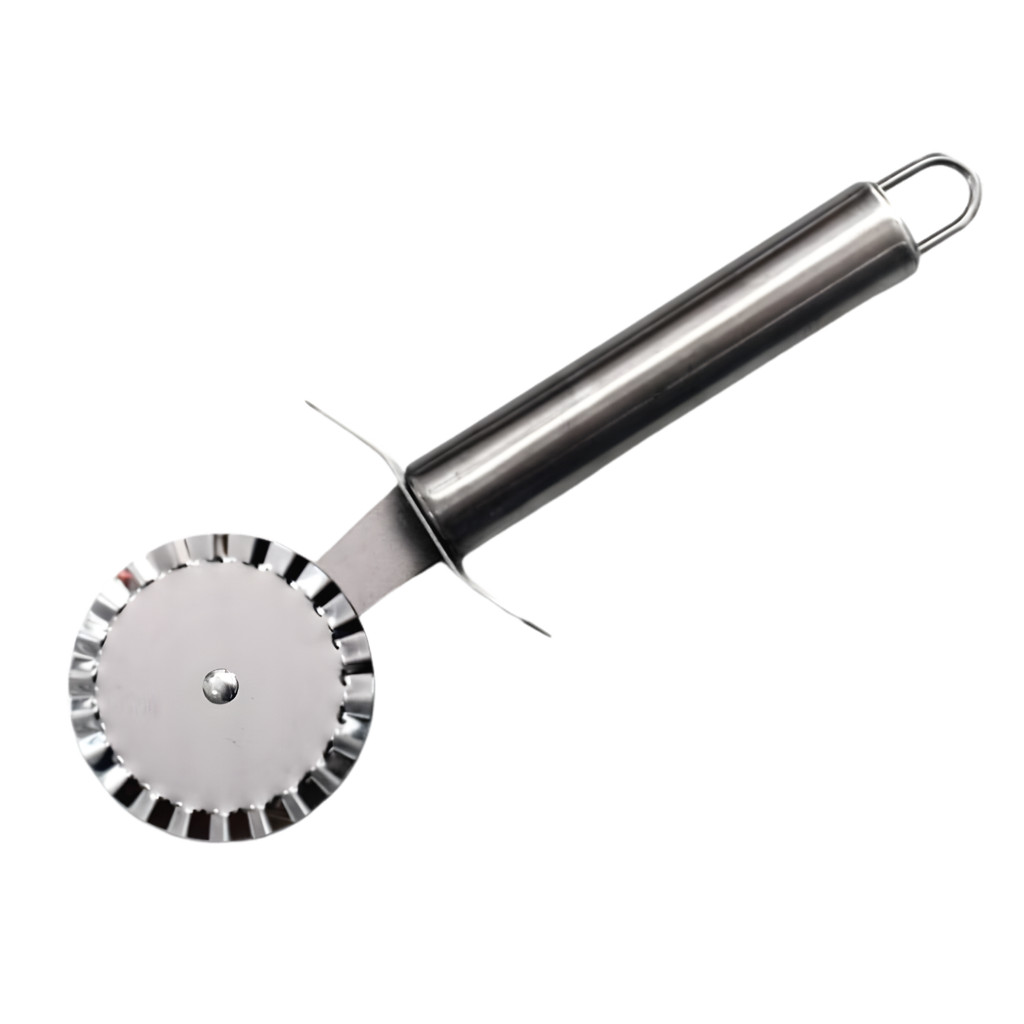 Cortador Fechador de Pastel Pizzas Inox Carretilha Fecha Massas Pizza 19,5cm