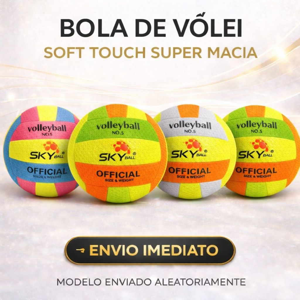 Bola de Vôlei Soft Touch Super Macia para Treinamentos Praia E Quadra em Oferta na Shopee