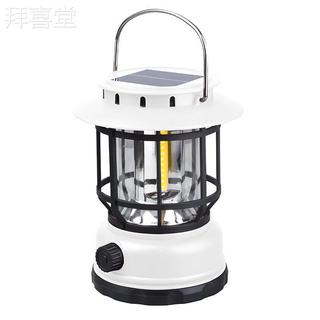 Novo Retro Solar recarregável luz de acampamento pônei luz ao ar livre iluminação ambiente led portátil luz da barraca