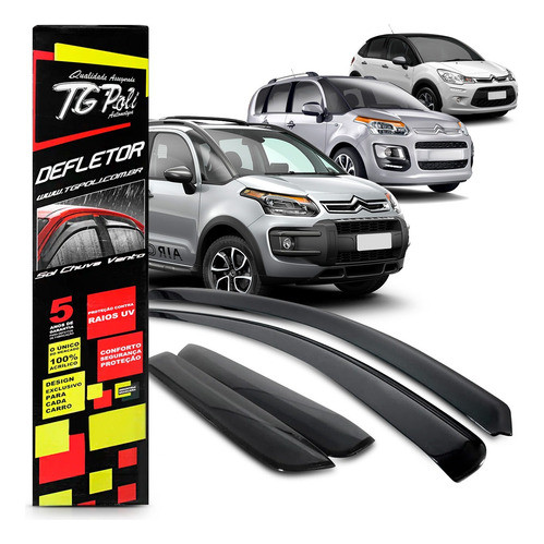 Jogo Calha Chuva Defletor Citroen Aircross Original Tg Poli