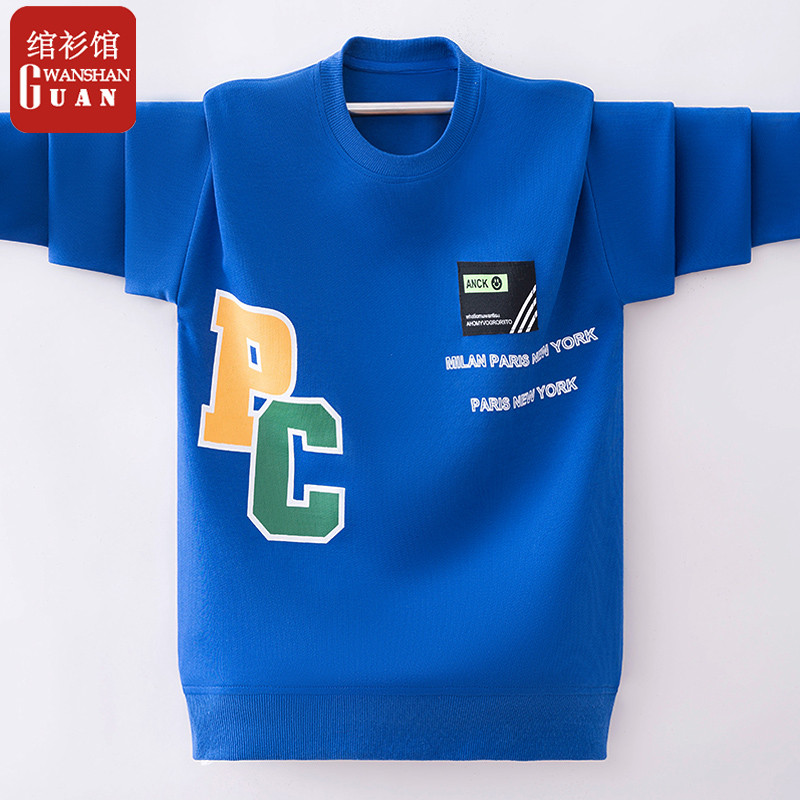 Meninos primavera camiseta 2026 em torno do pescoço estilo ocidental grandes crianças bonito de manga comprida esportes 