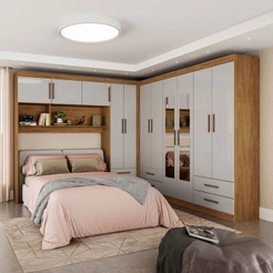 Guarda-Roupa Casal Modulado Eleganza 11 Portas 6 Gavetas com Espelho - Pnr Móveis