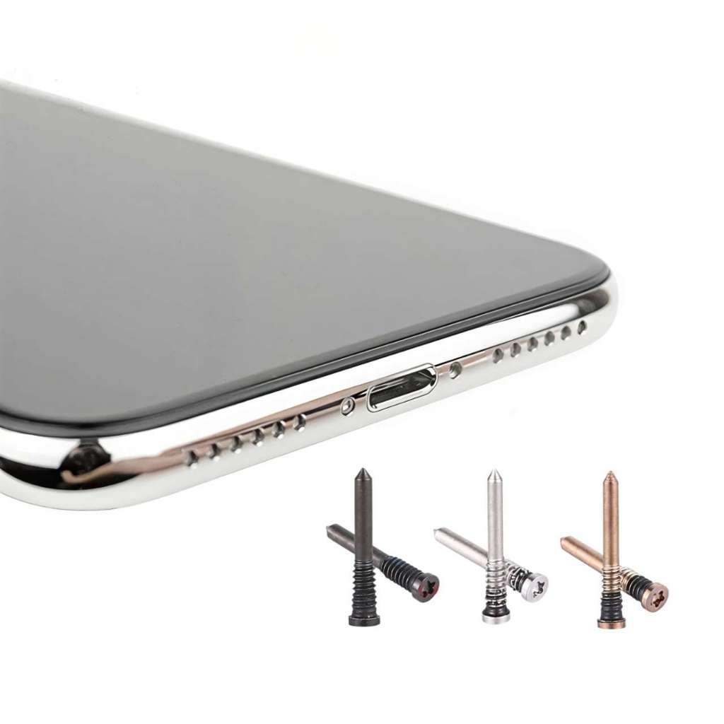 Kit 2 Parafusos Pentalobe 5 Pontas Base iPhone 11 a 17 Pro Max Reposição Inferior