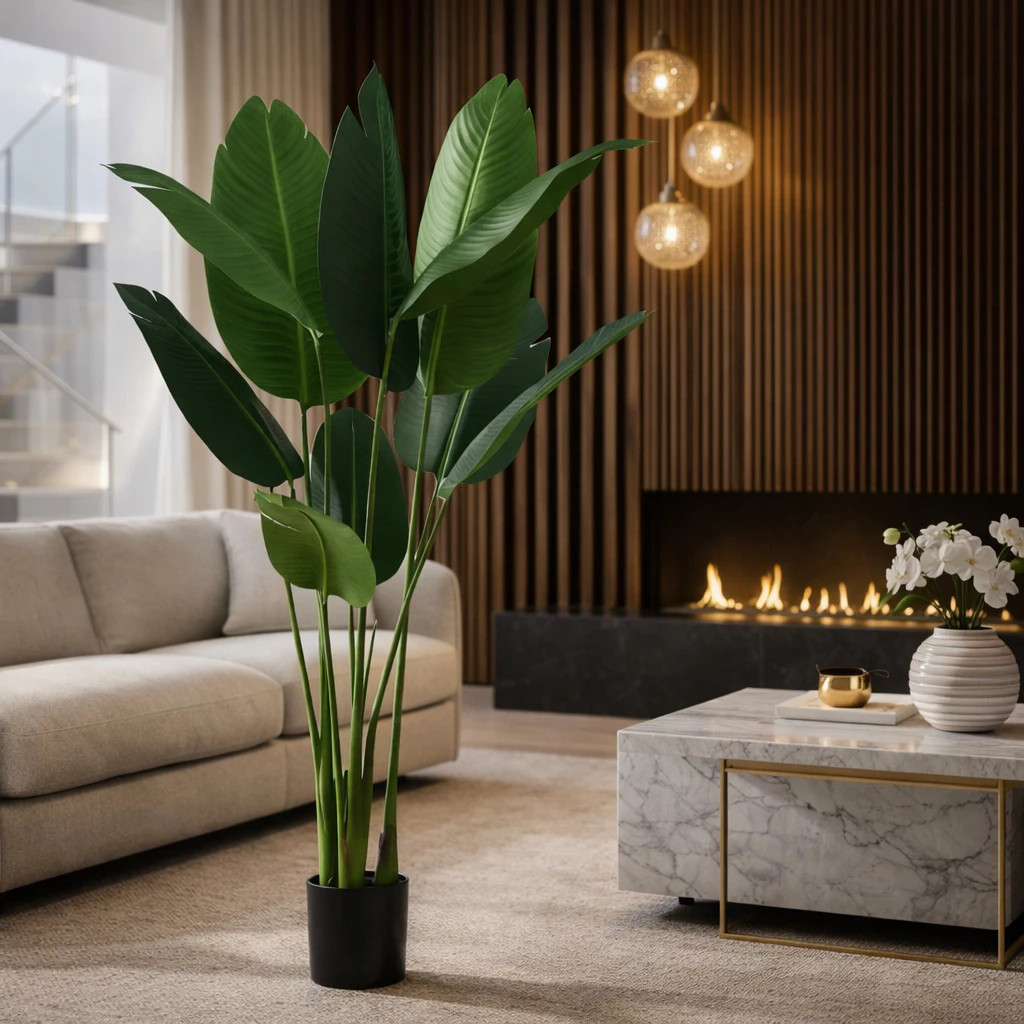 Planta Bananeira C/ 10 Folhas Artificial Grande Qualidade Premium Moderna