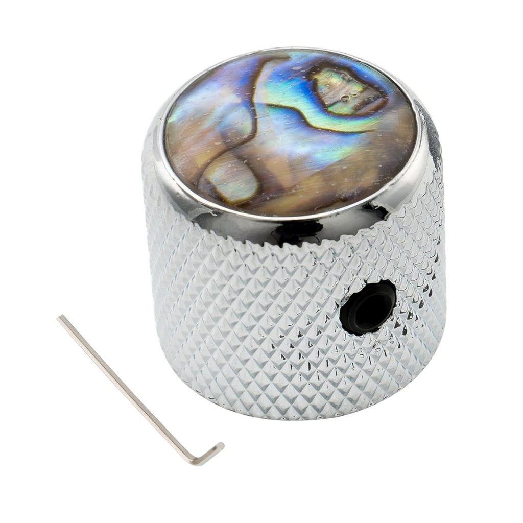 Knob Em Aço Com Top Abalone Thida Guitarra Telecaster - Compativel com a Maioria dos Potenciômetros