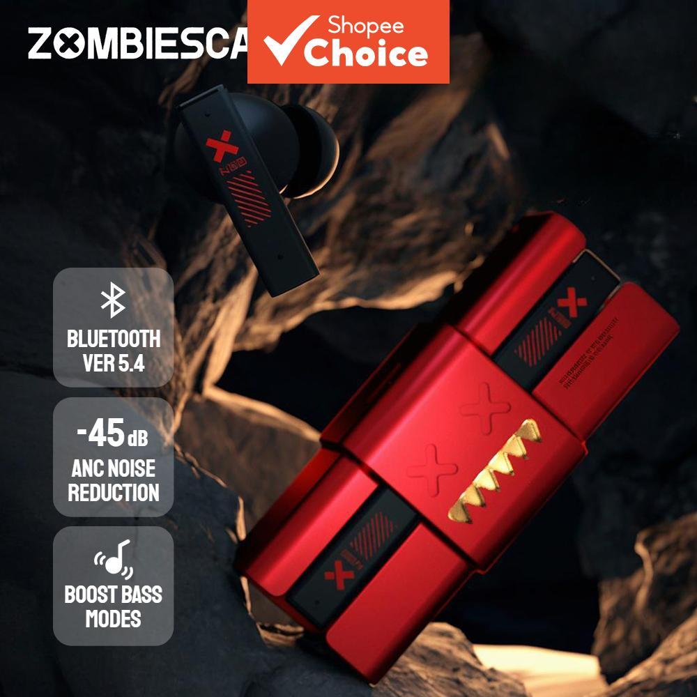 Fones de Ouvido ZOMBIESCAT B10 ANC Cancelamento Ativo de Ruído Fones Sem Fio Bluetooth 5.4 Gamer Áudio Música Estéreo