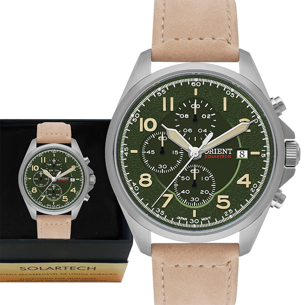 Relógio Masculino Orient Solartech Elite Land Cronógrafo
