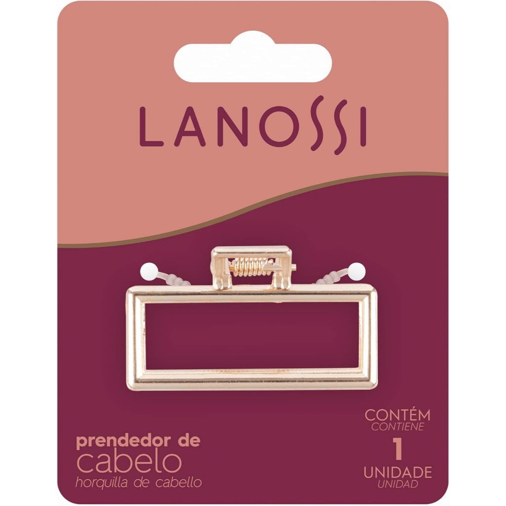 Prendedor de Cabelo Lanossi Metal Rose Médio - Piranha Metálica Elegante com Mola Forte e Moderno