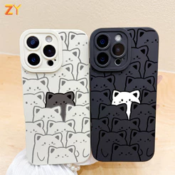 Capa Para iPhone 17 16 15 Pro Max Ar 13 14 12 11 XS XR 7 8 Plus Silicone Macia Impressão Completa Gato ZYCase