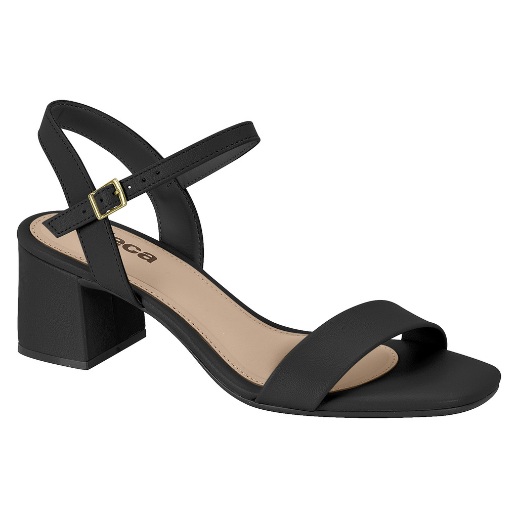 Sandália Feminina Casual Salto Bloco Médio Básica Fivela Confortável Moleca Original em Oferta na Shopee