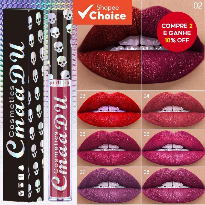 CmaaDu 8 Cores Skull Lip Gloss-Design A Laser , Hidratante , À Prova D'água De Manchas , 3.5 Ml