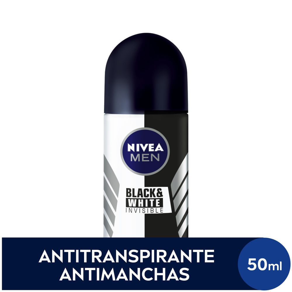Detalhes do Desodorante Antitranspirante Nivea Men Roll On Invisible Black & White 50ml
