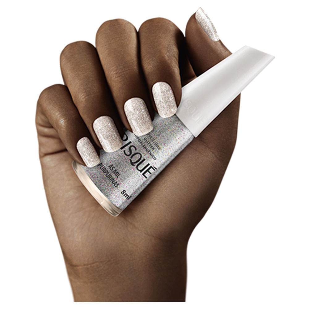 Detalhes do Esmalte Risqué Cor As Mil Purpurinas Glitter com 8ml