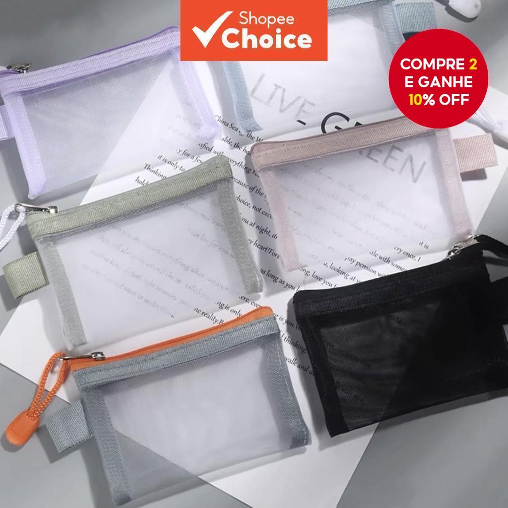 Mini Porta-Cartões Bolsa Transparente De Moedas Armazenamento Portátil Organizador De Peças Pequenas
