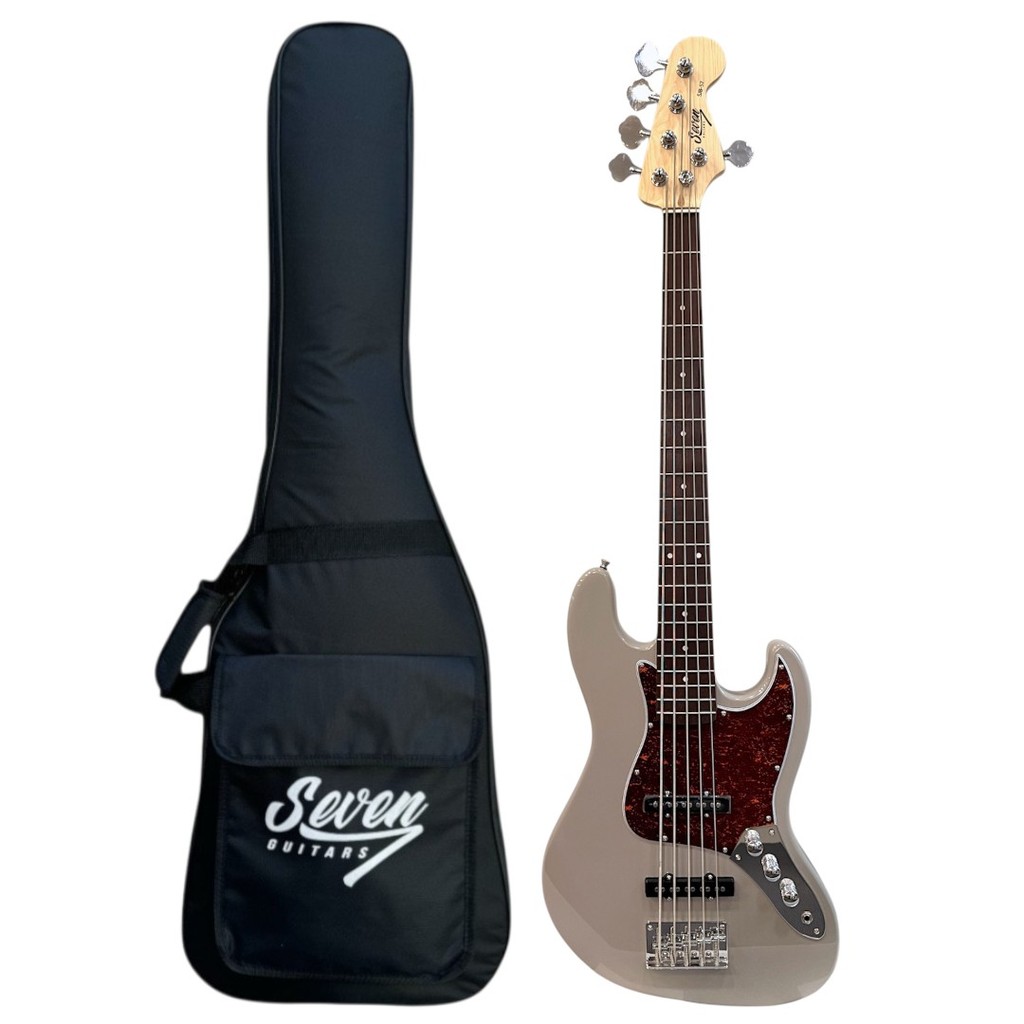 Contrabaixo Jazz Bass Seven 5 Cordas SJB-57 Gray C/ Bag em Oferta na Shopee