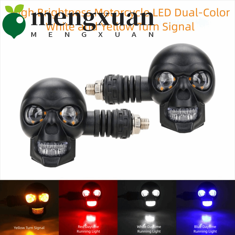MENGXUAN1 2 Unidades De Luzes De Sinalização Para Motocicleta , Segurança Veículos Em Formato De Caveira De Ajuste Unive