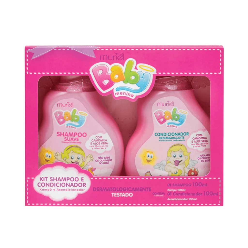 Kit Muriel Baby Camomila e Aloe Vera Menina Sh+Cond.