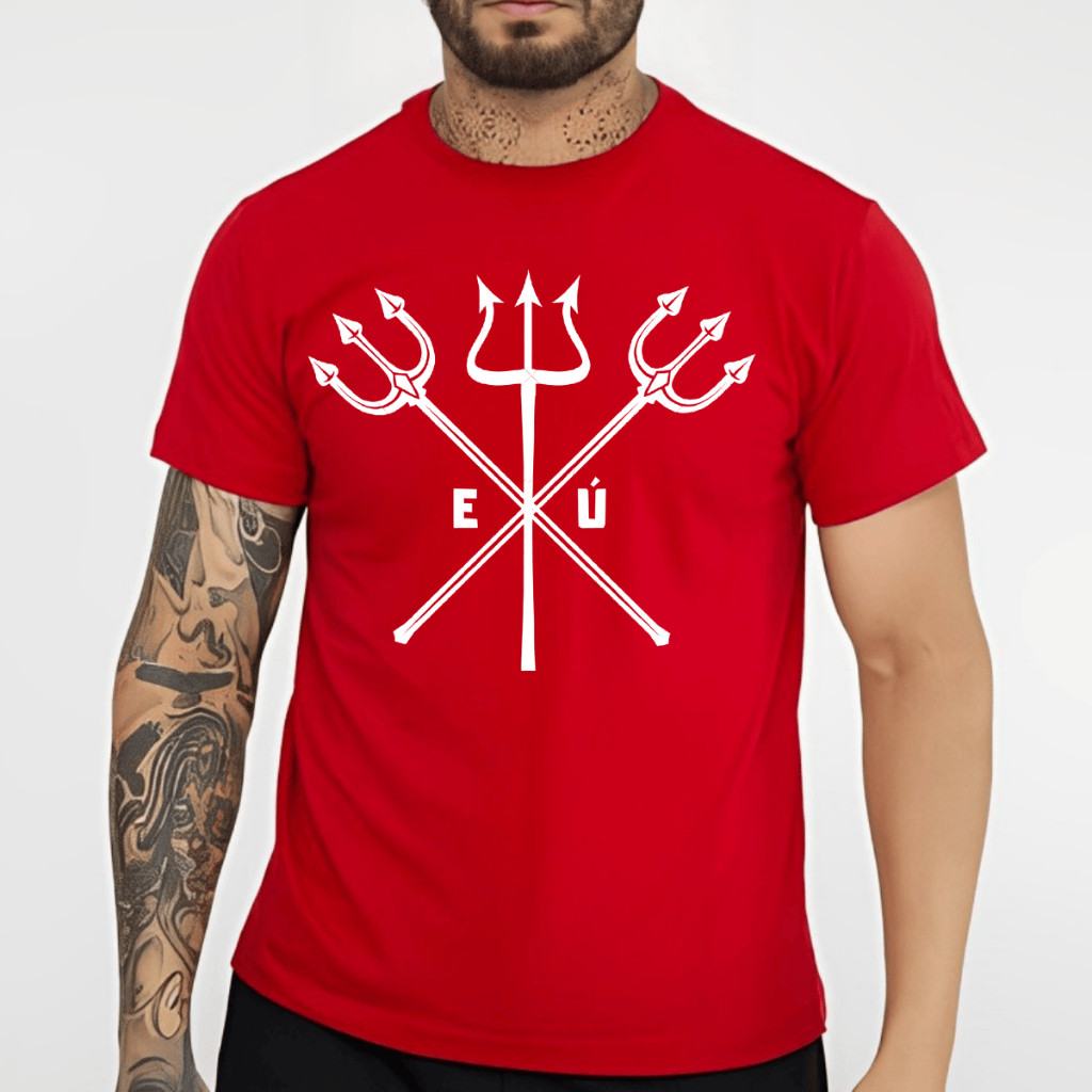 Camiseta Religiosa Umbanda Candomblé Exu Pomba Gíria Tridente Blusa 100% Algodão CMS — imagem 2 de 2