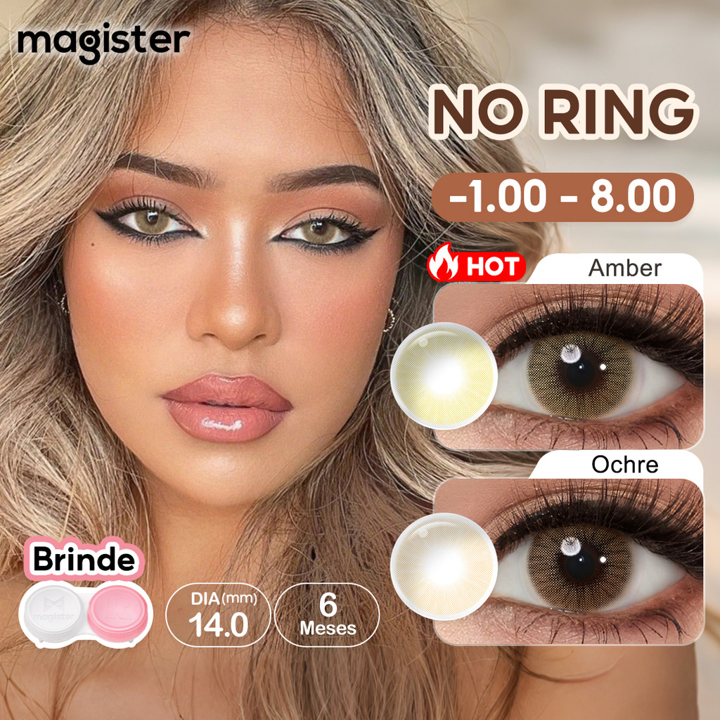 (- 1.00 ~ - 8.0)Hidrocor Lentes De Contato Coloridas Graus Ochre/Crystal Aparência Natural Anual Uso 2 Peças/Par