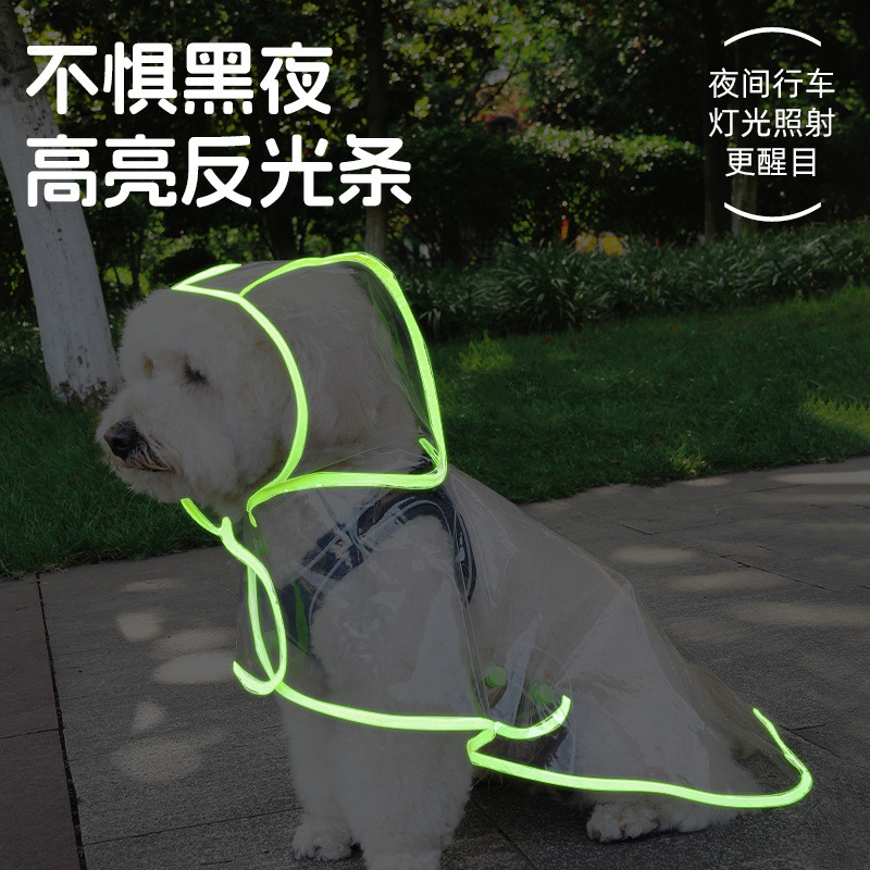 Com tira reflexiva pet capa de chuva capa proteção da barriga dedicado médio grande cão transparente Poncho à prova dwat