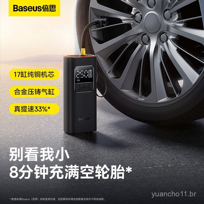 Bomba de Ar Sem Fio Baseus Ultra Mini Pro com Display Digital para Carros e Veículos Elétricos, Bomba de Ar Portátil Int