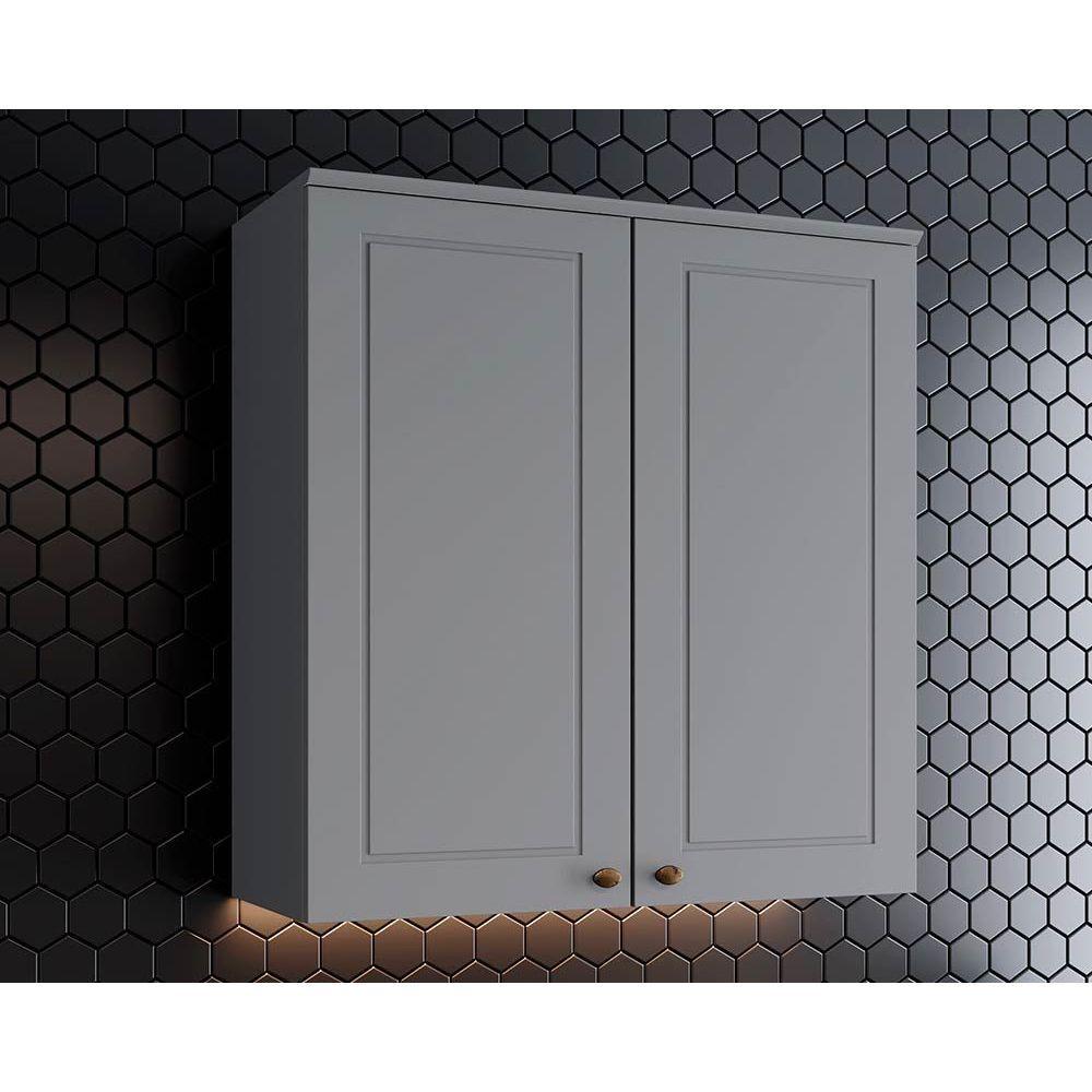 Módulo Cozinha Henn Americana Armário c/ 2 Portas 80cm Cinza
