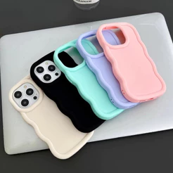 Capa Para Redmi Note 15 4G Pro 5G 14 13 12 Plus 14S 12S 11S 11 Cor Sólida Doces Luxo Onda Lateral Silicone Macia