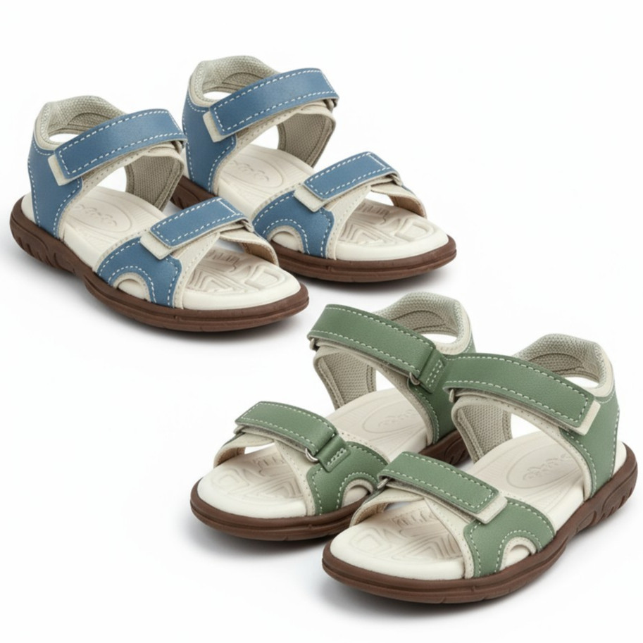 Kit 2 Sandália Chinelo Infantil Baby Menino Masculina Couro Papete Babuche Confortável e Leve