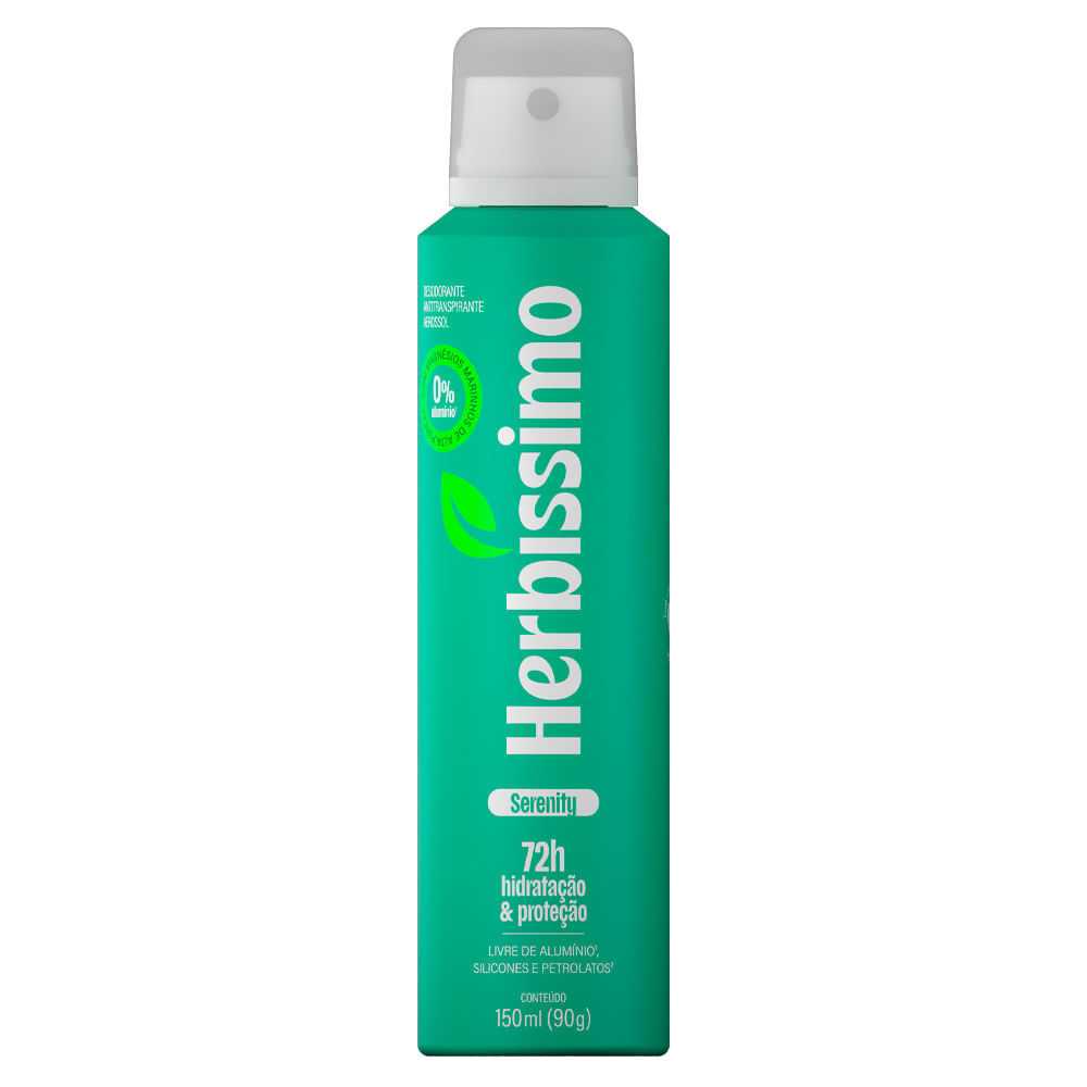 Desodorante Antitranspirante Herbissimo Serenity Zero Alumínio 72 Horas 150ml