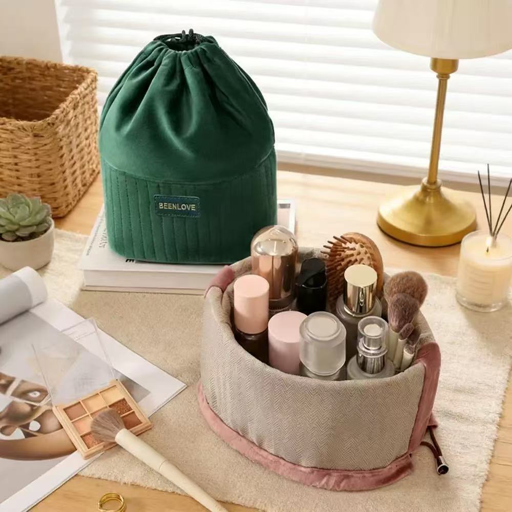 Necessaire Organizadora De Maquiagem Para Viagem Cilíndrico em Oferta na Shopee