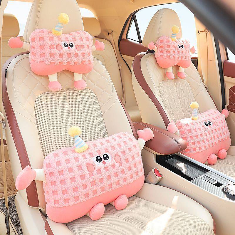 Automotive Headrest Neck Pillow Back Cushion Cartoon Car Pillow Seat Waist Cushion 7Zl7
