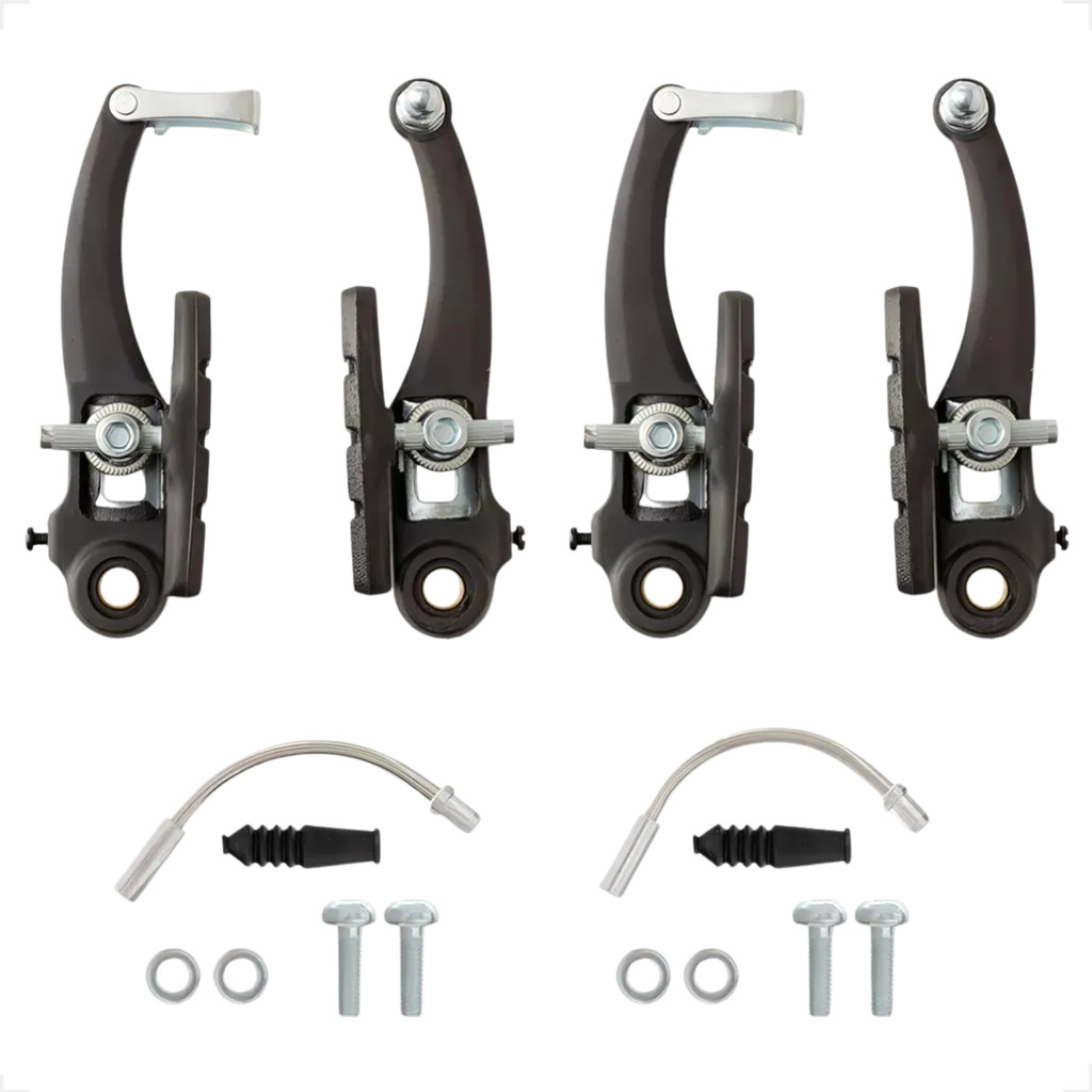 FREIO V-BRAKE DIANTEIRO - TRASEIRO 110MM SAPATA NYLON ALLEN 70MM PRETO SHIVER