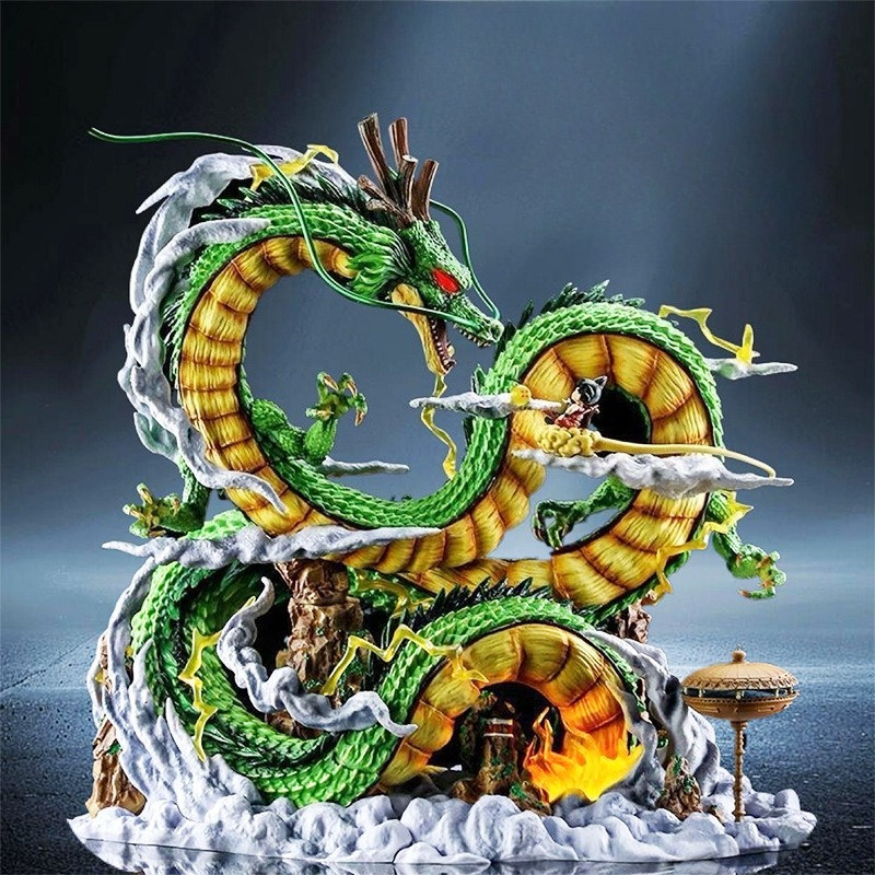 Figura Dragon Ball Dragão e Goku Desejando Cena GK Anime Modelo
