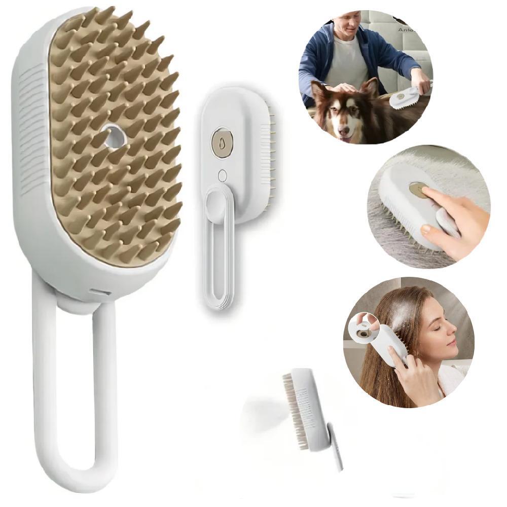 ESCOVA VAPOR MULTIUSO MASSAGEADOR PELE REMOVEDOR PELOS PET ROUPAS VAPORIZADA LIMPEZA HIGIENIZADORA MINI PORTATIL RECARRE